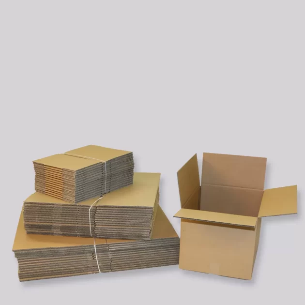 Bruine dozen met dubbele golf. 345X260X260MM