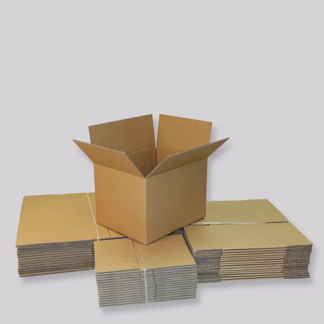 Bruine dozen met dubbele golf. 385X300X210MM