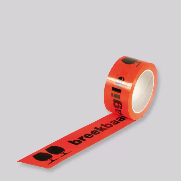 PVC-TAPE FLUOR FRAGILE BREEKBAAR