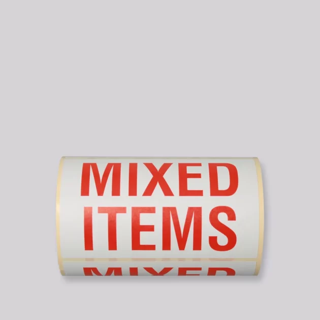 Etiket 'MIXED ITEMS' 500/rol
HANDLING LABEL ''MIXED ITEMS''