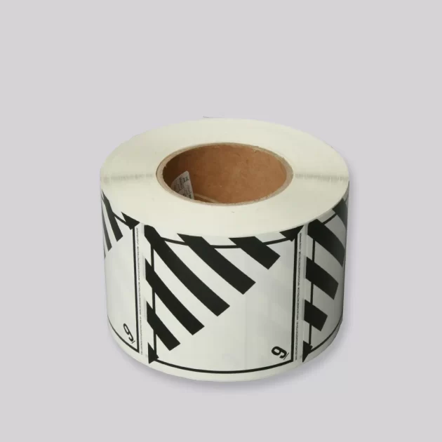 HAZARD LABEL CLASS 9  WHITE/BLACK